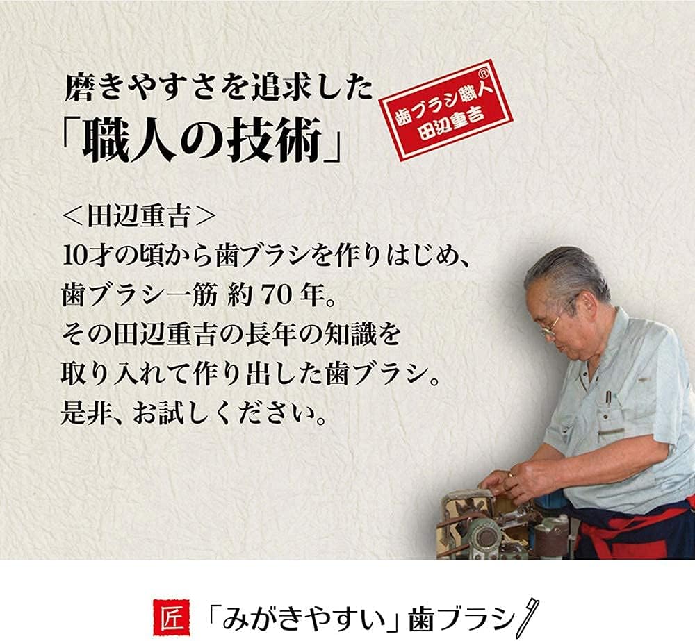 Toothbrush Craftsman Lifelange Easy to Clean Toothbrush, Set of 4, Designed by Shigekichi Tanabe