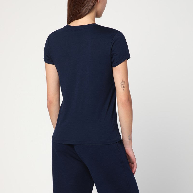 Polo ポロラフローレンネイビーブルーコットンTシャツロゴ付き - Image 5