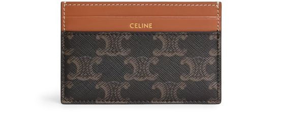 CELINE Medium card holder in Triomphe canvas and calfskin - Image 5
