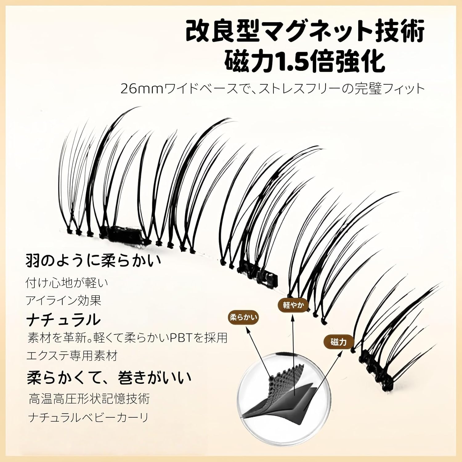 Magnetic Suction Eyelashes White Magnetic Suction False Eyelashes Natural Non-colloidal Core Soft Super Light Reusable Natural Makeup and Life Makeup for Actress Cosplay