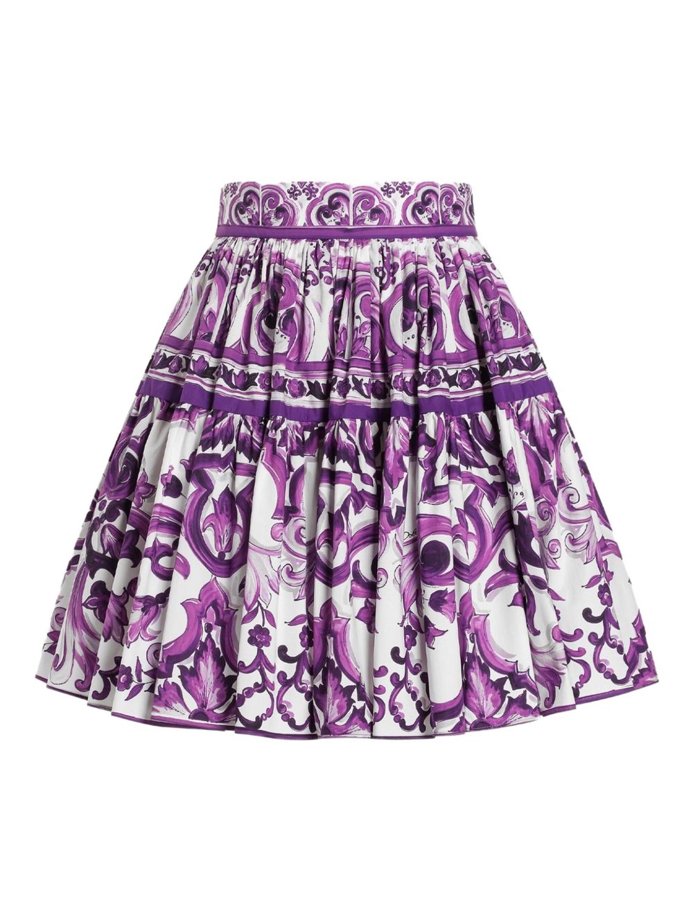 Dolce  Gabbana ドルチェ＆ガッバーナマイオリカプリントコットンスカート - Image 5