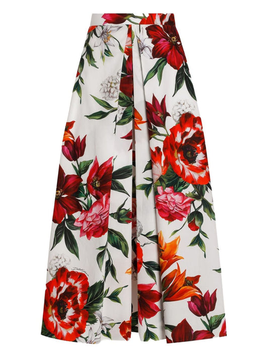 Dolce  Gabbana ドルチェ＆ガッバーナアネモニプリントコットンミディスカート - Image 5