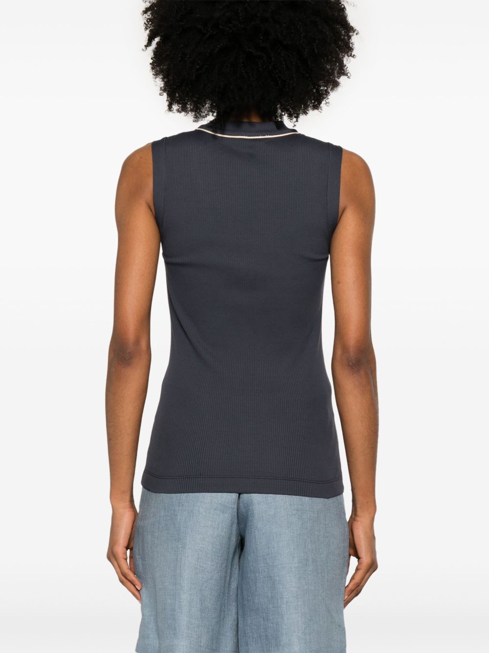 Brunello Cucinelli Cotton V Necked Top - Image 5