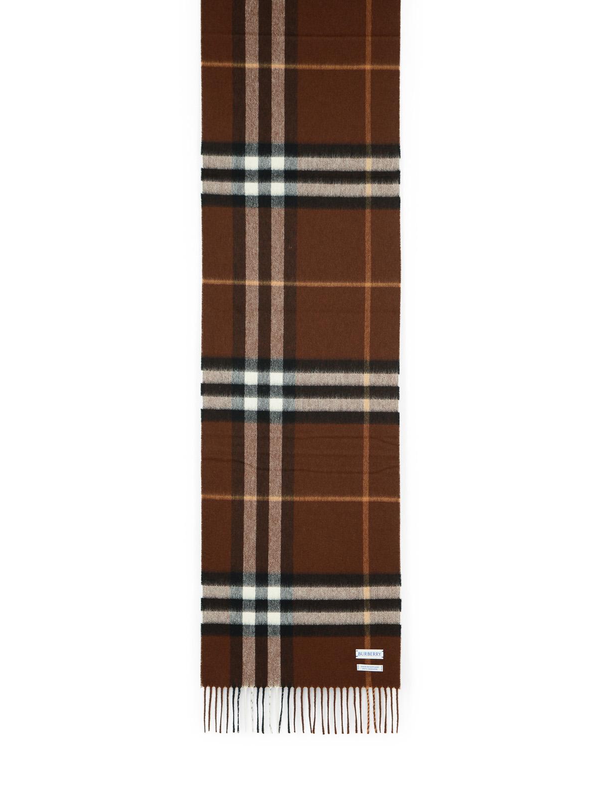 Burberry バーバリー 'Muジャイアントチェック'茶色のカシミアスカーフ - Image 5