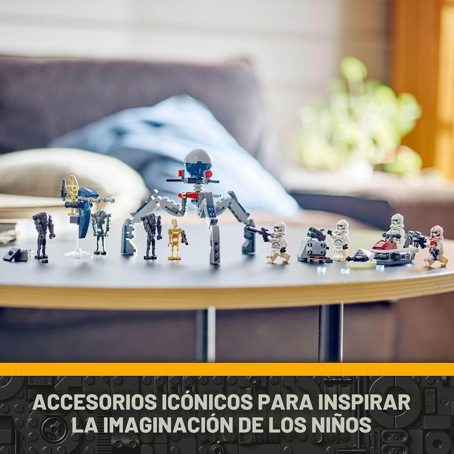 LEGO Star Wars 75372 - Paquete de batalla de soldado clon y droide de batalla para niños, vehículo de bicicleta Speeder de juguete construible, Tri-Droid y poste defensivo, coleccionable, regalo para niños y niñas de 7 años en adelante, 75372