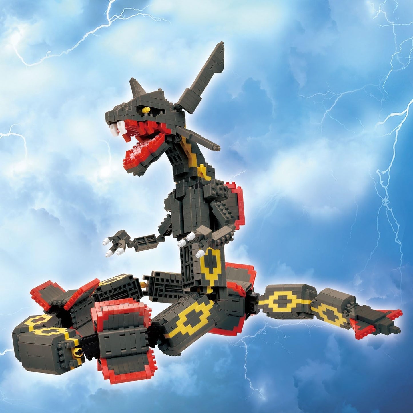 Kawada NBPM_104 Nanoblock, Pokémon, Black, Rayquaza, Extreme DXNBPM_104, 2.8 x 16.5 x 8.3 inches (7 x 42 x 21 cm), For Ages 12 and Up, Interior Hobby