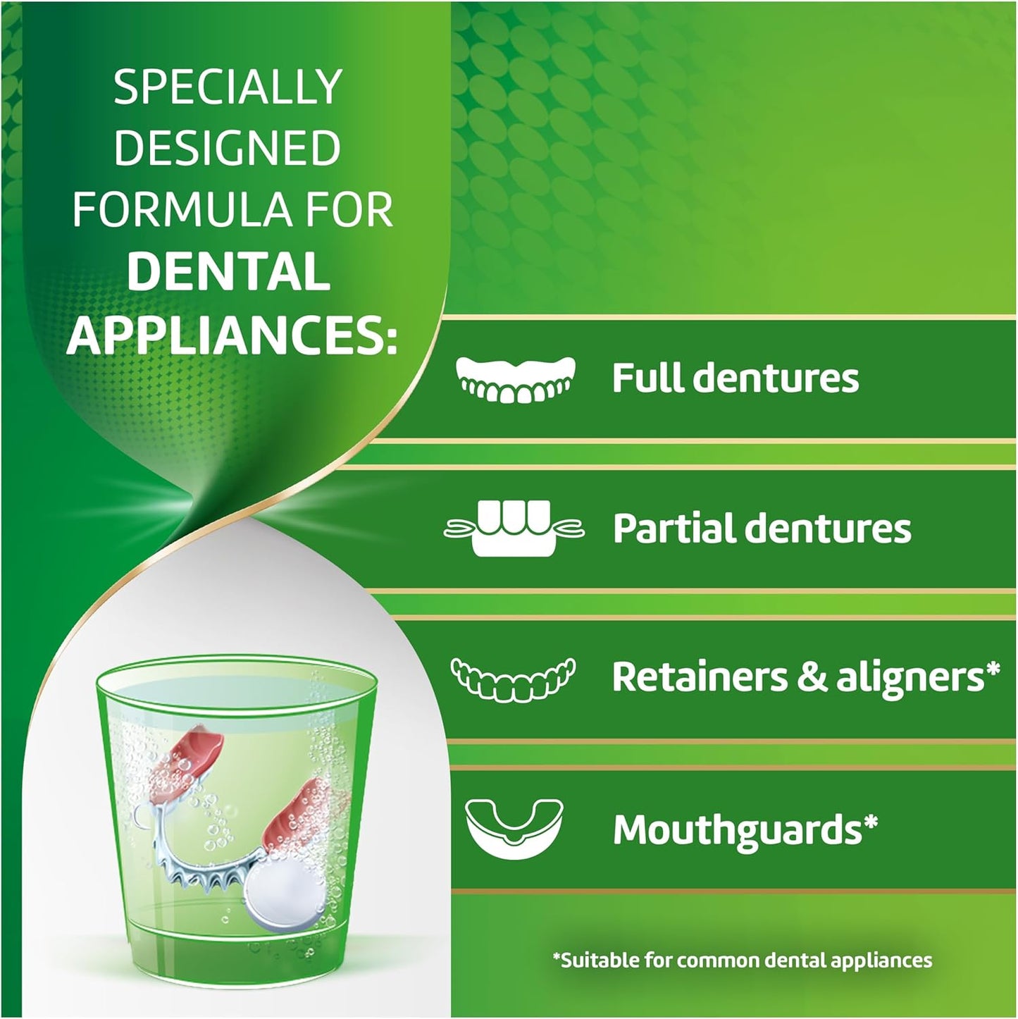 Polident Tabletas limpiadoras antibacterianas para aparatos dentales de 3 minutos, 90 unidades (paquete de 2)