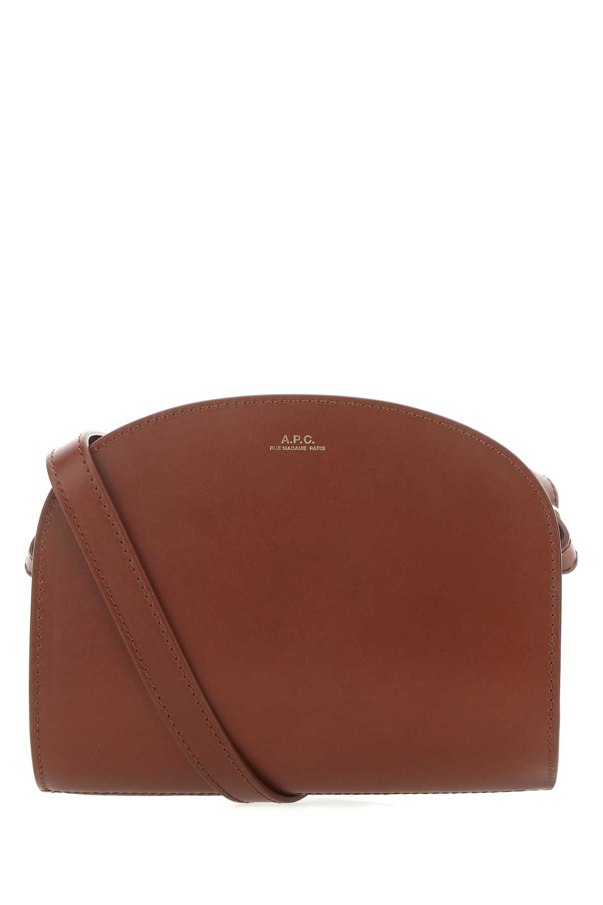 A.p.c. A.P.C.キャラメルレザーミニデミルーンショルダーバッグ - Image 5