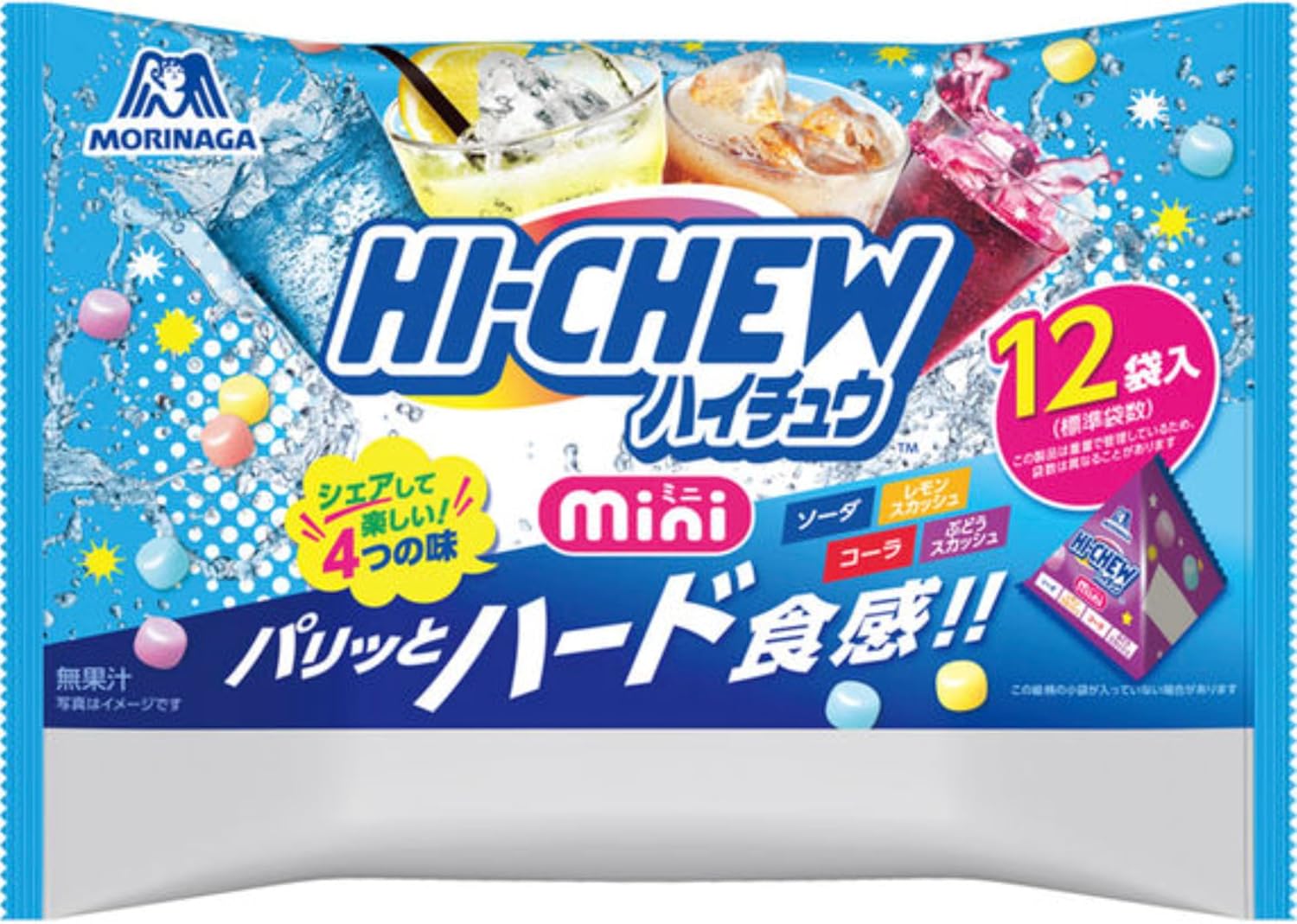 OKURUX Morinaga Seika Haichu Mini Mini HI-CHEW 4.2 oz (120 g) x 2 Bags Chillout Pack, Soda, Lemon Squash, Cola, Grape Squash
