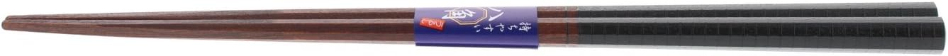 イシダ 日本製 箸 八角 ライン 木製 (天然木) 漆 先角 23cm 黒
