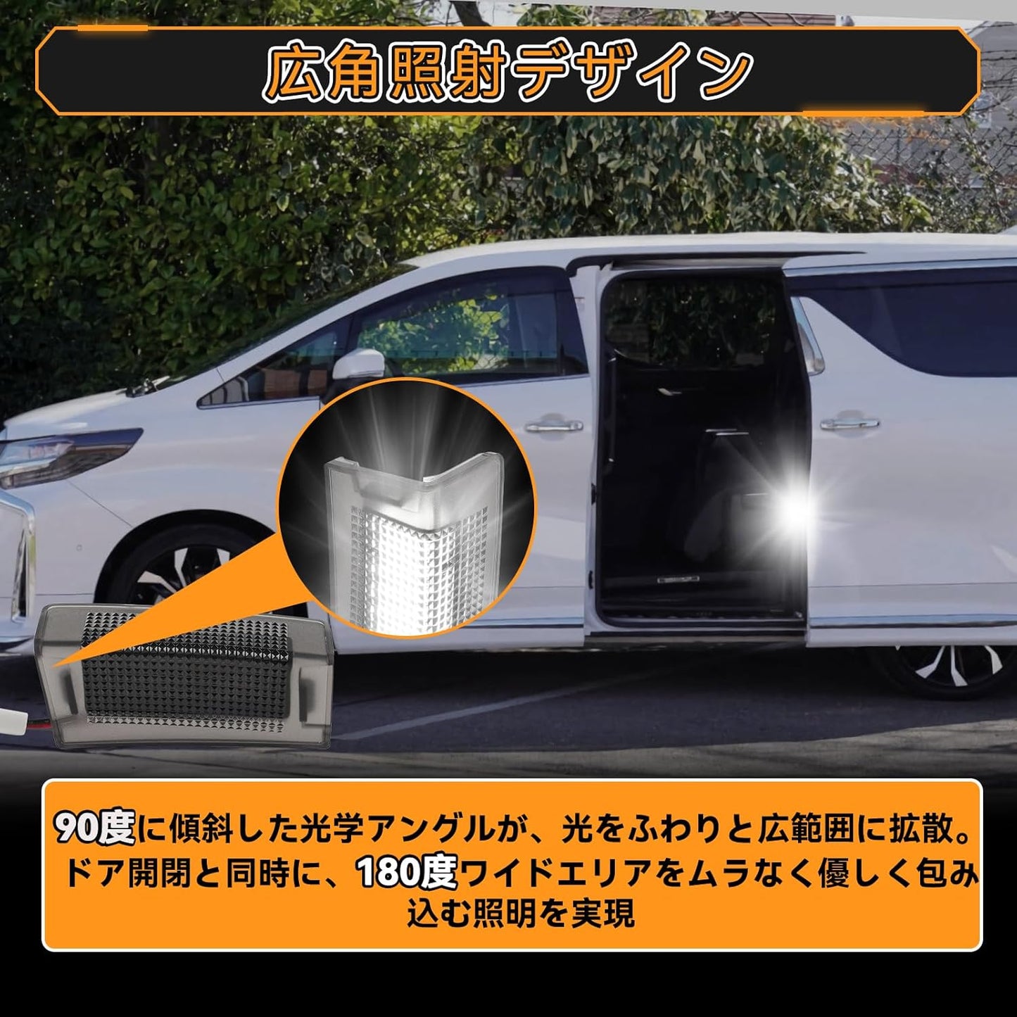 POPMOTORZ Toyota Alphard 40 Series Vellfire 40 Courtesy Lamp 3rd Row Sliding Door Spot Lamp Door Welcome Light Rear Sliding Door Dedicated Design for Toyota Models Genuine Replacement Coupler ON