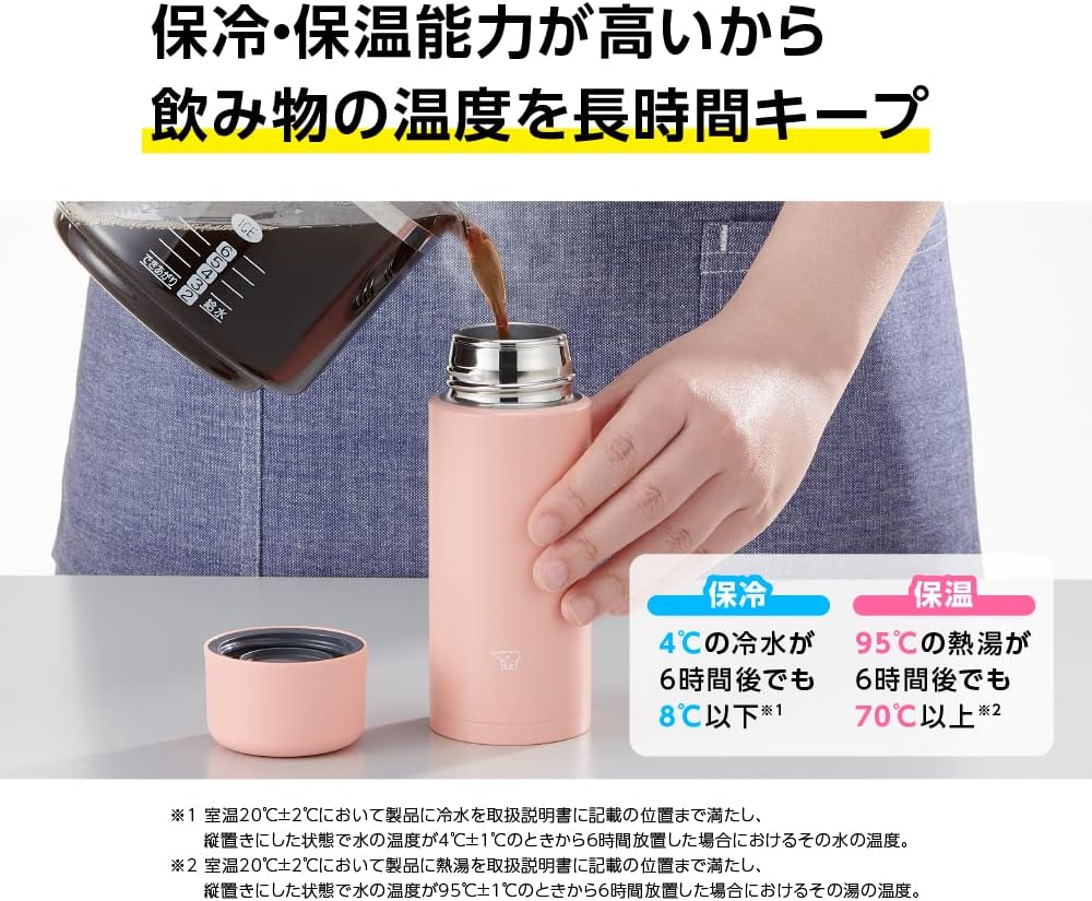Zojirushi SM-MA35-AM Thermos, Seamless Straw, Small Capacity, 11.8 fl oz (350 ml), Screw Top, Stainless Steel Mug, Midnight Navy, Integrated Straw and Gasket, Easy to Clean, Only 2 Parts to Wash
