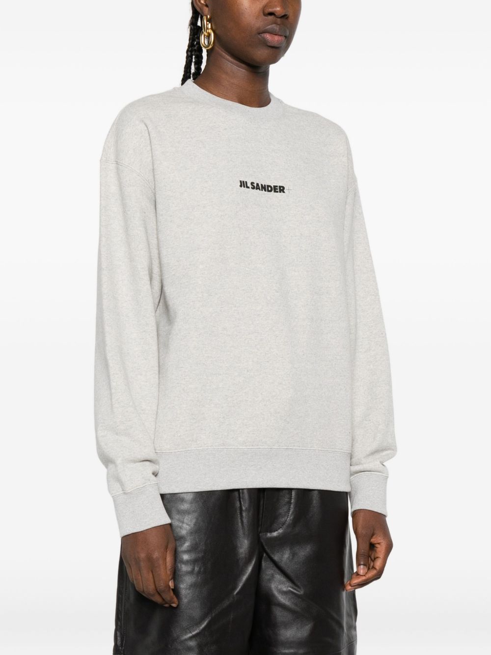 Jil Jil Sander Plus Logo Cotton Crewneck Sweatshirt - Image 5