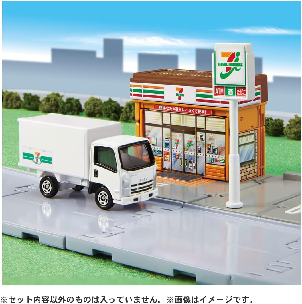 Takara Tomy Tomica Town Seven Eleven (Includes Tomica Set), Mini Car, Toy for Ages 3 and Up, Toy Safety Standards Passed ST Mark Certified, TOMICA