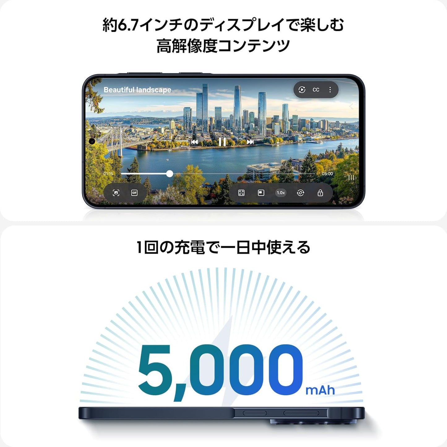 Samsung Galaxy A57 5G, 128GB, Awesome Icy Blue, AI Compatible, SIM Free Smartphone, Mobile Phone, Felicca Compatible, Genuine Samsung, Domestic Genuine Product, 6.7 inches, Lightweight Approx. 6.9 oz