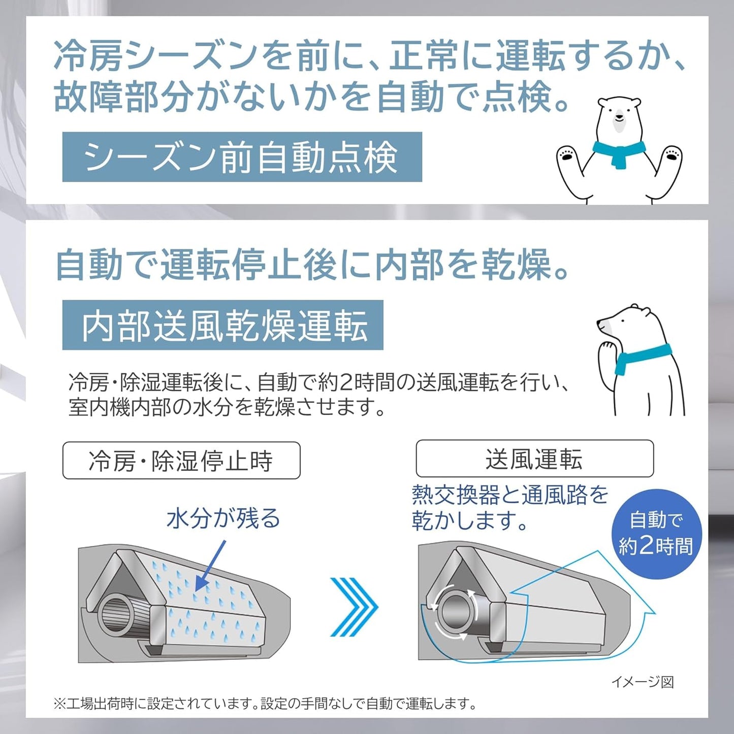 Hitachi Clean, Air Conditioner, 13.5 sq ft (6 tatami mats), 2.2 kW, RAS-DR2225S(W)/Set, White Kuku Spoon, Indoor and Outdoor Unit, Freeze Cleaning Light, Mold Buster, Stainless Steel, Clean, Indoor and Outdoor Unit Set, 2 Packs