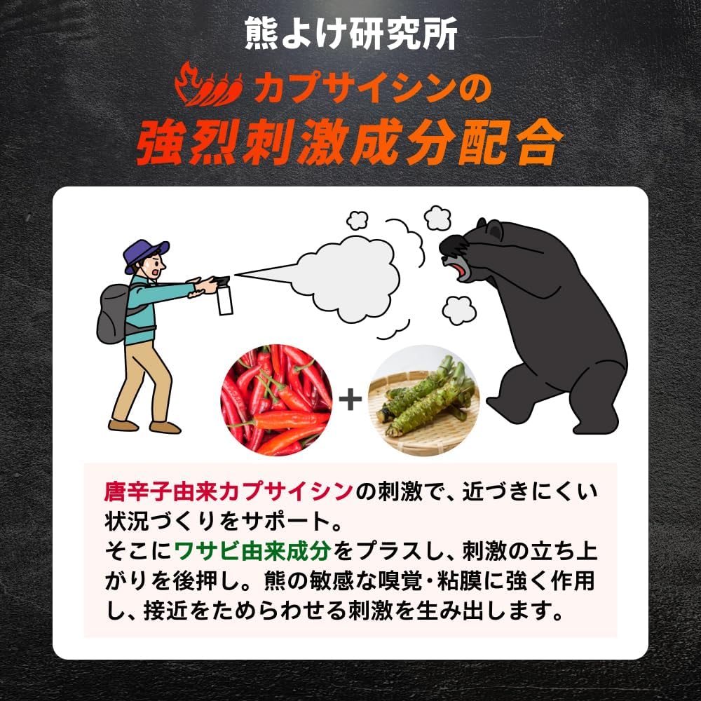 Super Strong Bear Repellent Spray with Holster, Made in Japan, Bear Repellent Spray, Large Capacity, Approx. 30 Seconds Continuous Spraying, Supervised by Climbers, Bear Repellent Institute, Japanese