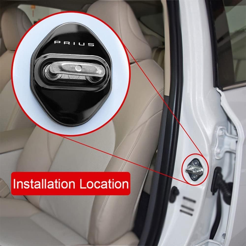 Prius Car Door Lock Cover Protector Accessory Compatible Toyota New Prius ZVW60 ZVW65 MXWH60 MXWH65 60 Series (January 2023~) Prius ZVW51 ZVW55 50 Series 2015-2022 2023 (Black)