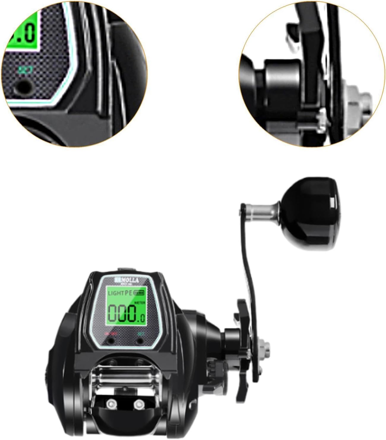 Generic Fishing 16kg Electric Baitcasting Reel with Drag and USB Charging