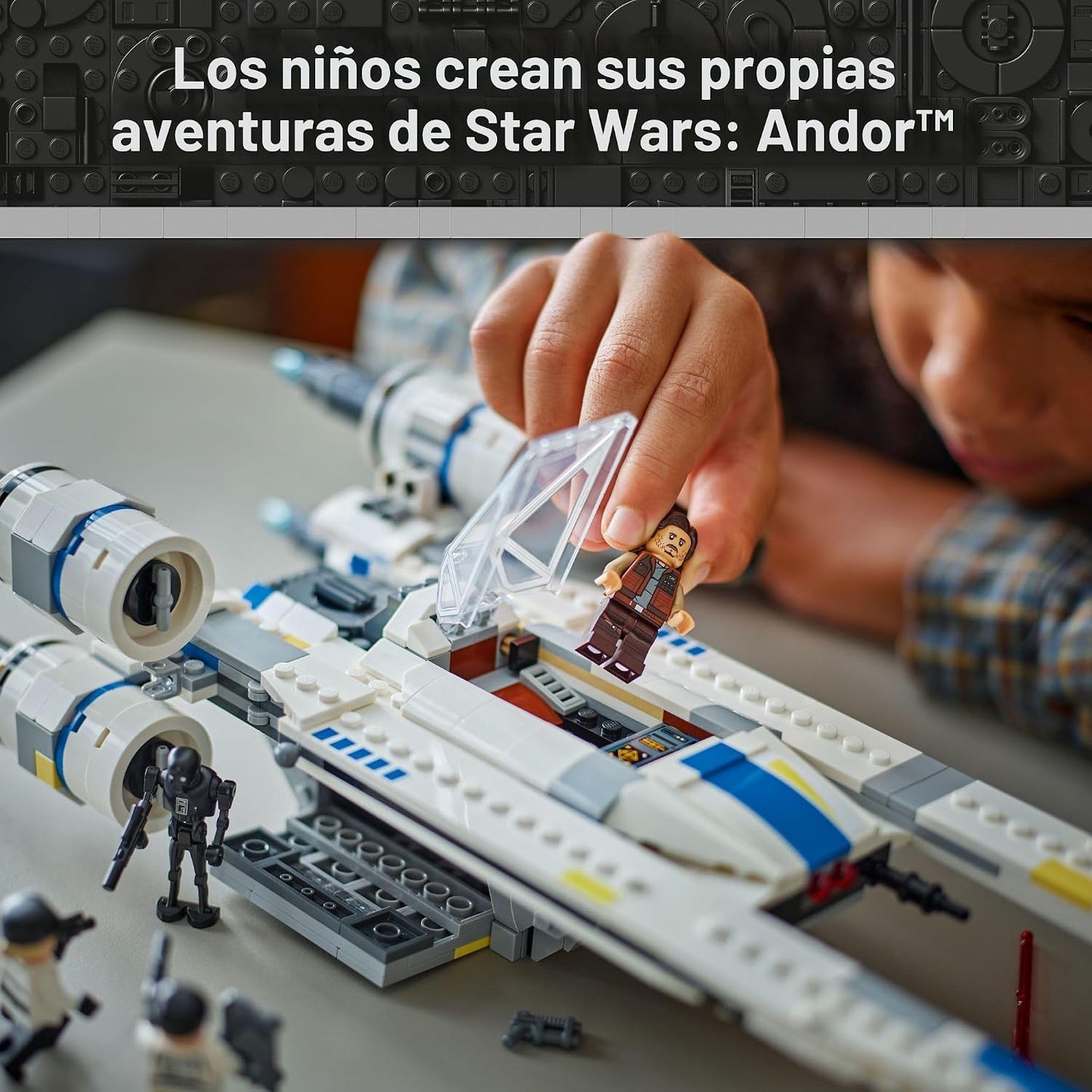 LEGO Star Wars Conjunto de Construcción U-Wing de los Rebeldes - Incluye a Cassian Andor, Dedra Meero y K-2SO - Juguete de Acción Modelo para Fans de Andor - Idea de Regalo de Cumpleaños para Niños