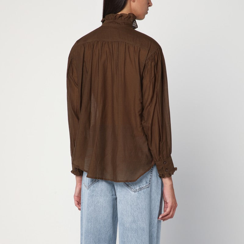 Marant イザベル・マラン・エトレ・カキ・パミアス・シャツとフリル付き - Image 5
