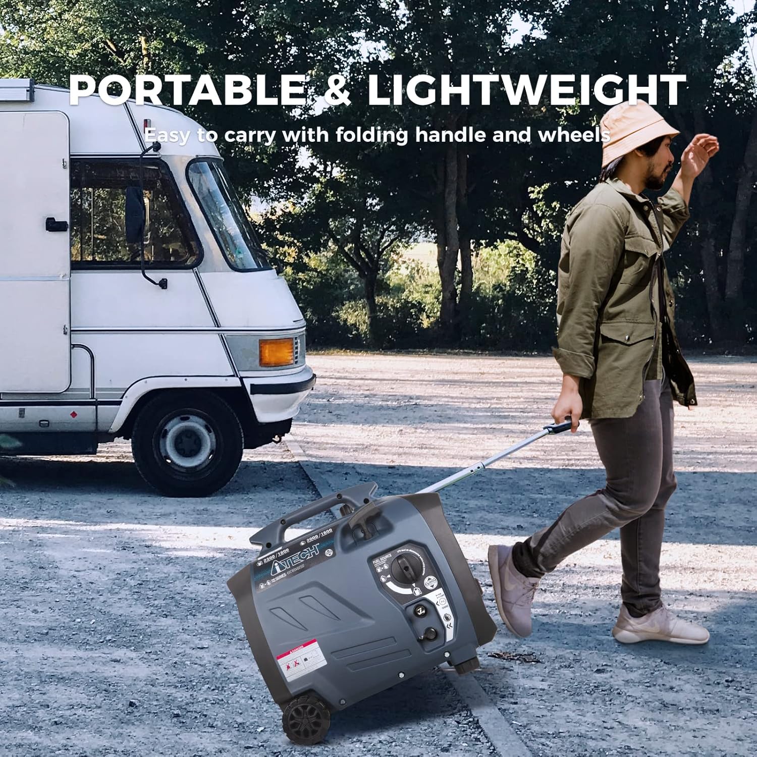 A-ITECH 2300ワット デュアル燃料 RV対応 ポータブルインバーター発電機 小型 超静音操作 家庭や緊急時用 EPA&CARB準拠 AT20-223001