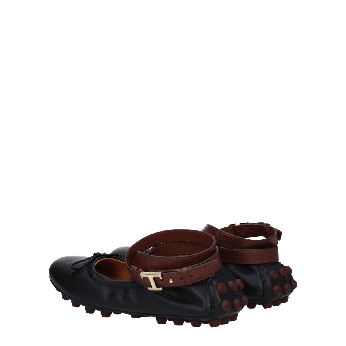 Tods トッド 'S Ballerine Women Skin Black/Mahogan - Image 5
