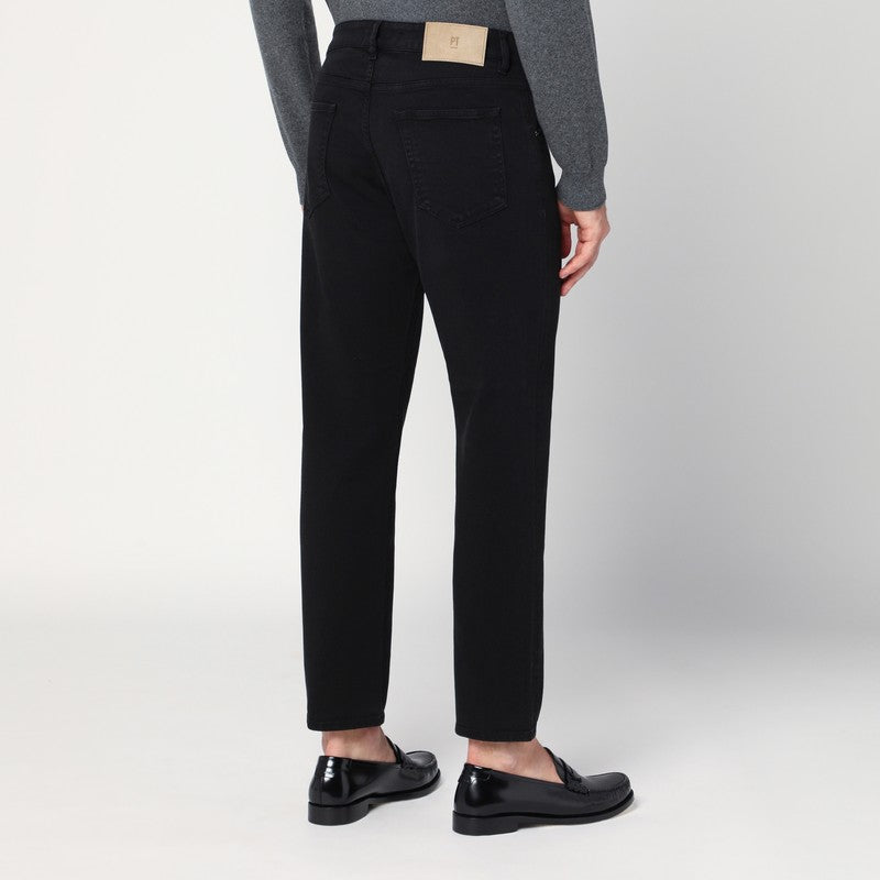 Pt Pt Torino Denim Black Cotton Trousers - Image 5