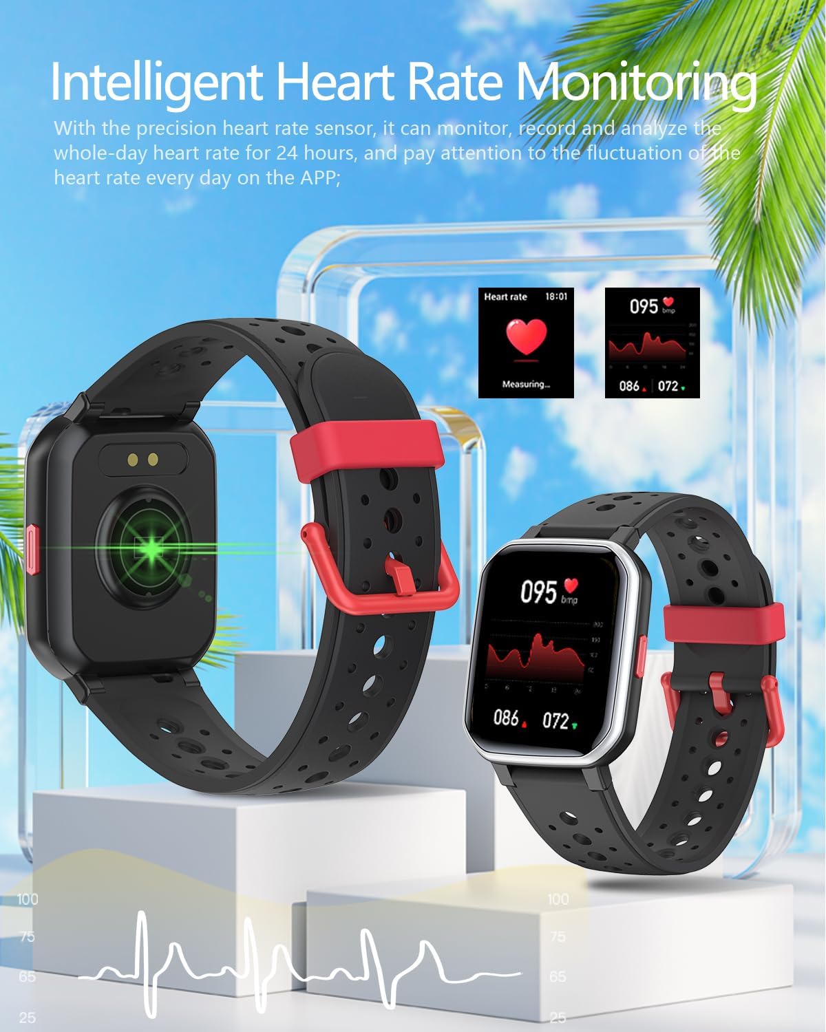 Kids Smart Watch Girls Boys Children Fitness Tracker Watch Kids Smart Watch 1.54 Inch DIY Dial 20 Sports Modes Gaming Pedometer IP68 Waterproof Multilingual Multi-language Multi-Function with Japanese
