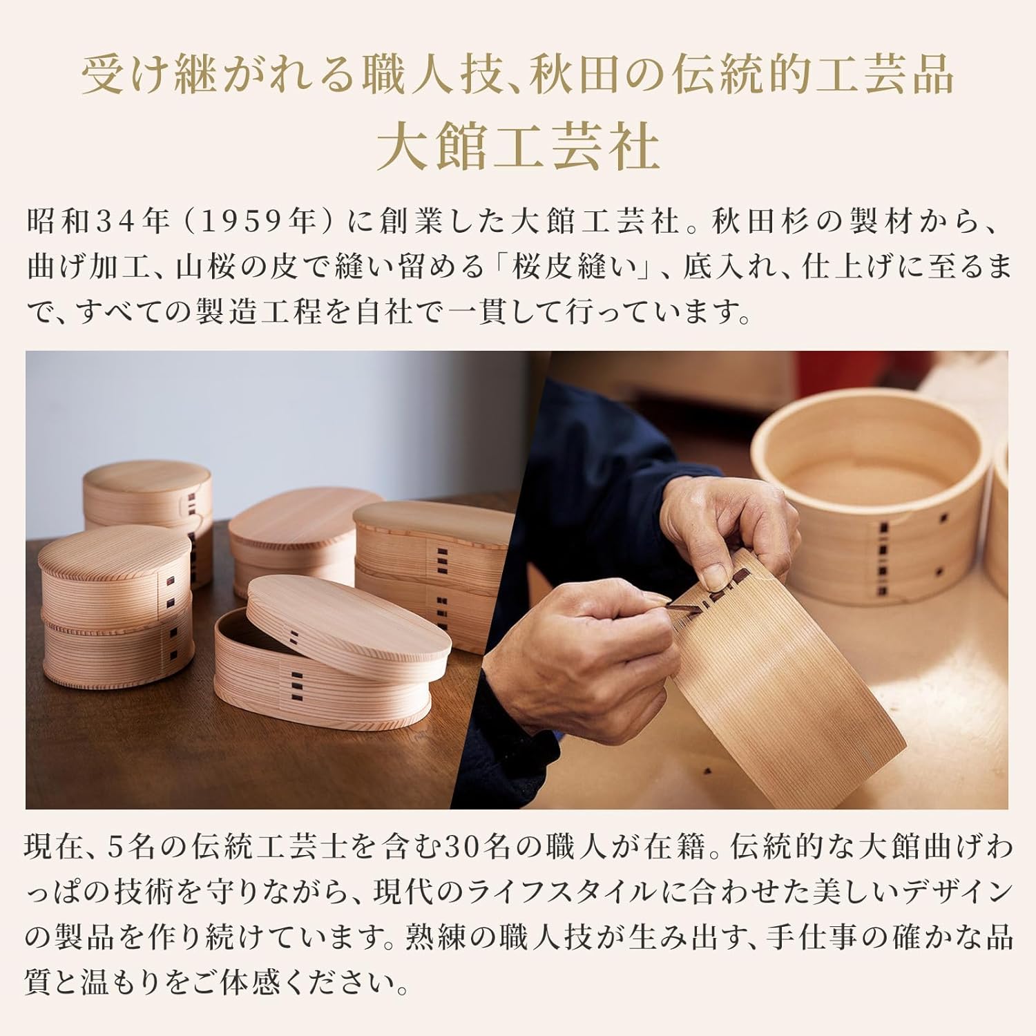 Daitai Kikusha Akita Cedar Bent Bento (Small Size Bento - Medium), Bento Box, Lunch Box, Wooden Bento Box/Made in Japan, Urethane Painting, Traditional Crafts, Japanese Souvenir