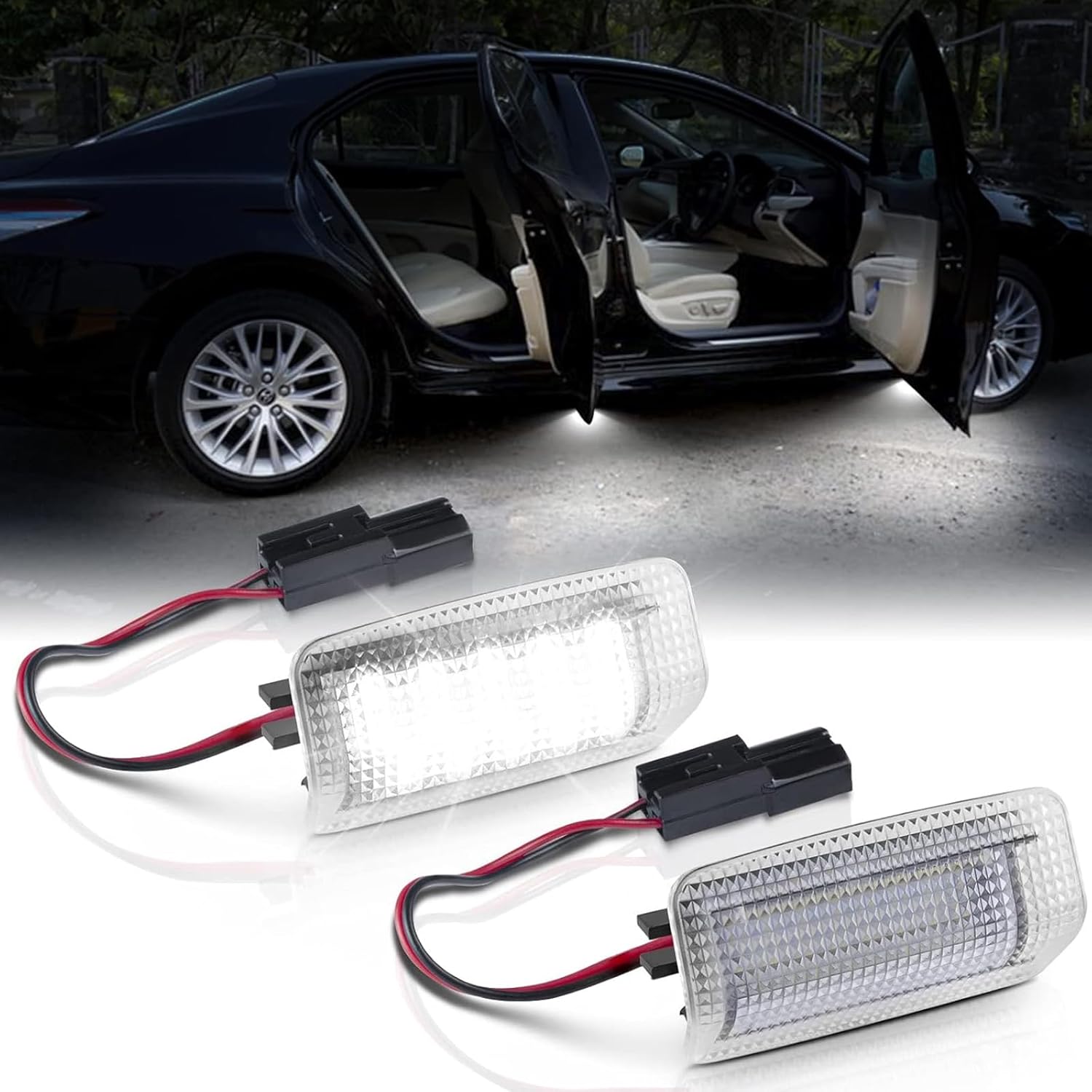 WeCar Toyota Prius 20 Series 30 Series 50 Series LED Courtesy Lamp Genuine Replacement Dedicated Design Welcome Lamp Compatible with Vehicle Inspection 2 Pieces