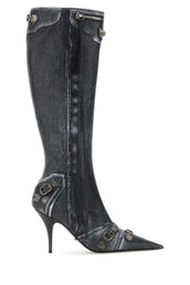 Balenciaga Black Leather Cagole Ankle Boots - Image 6