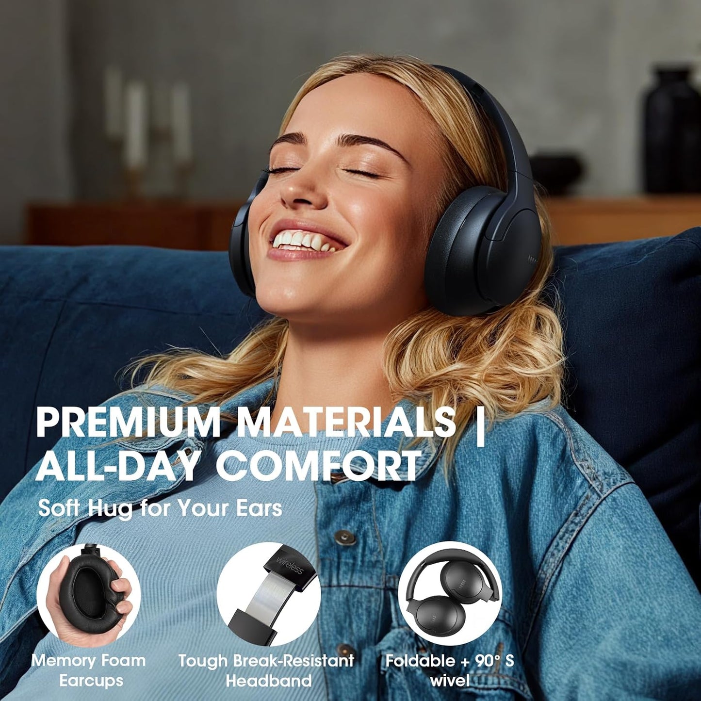 DOQAUS (Dokaasu) Bluetooth 5.3 Wireless Headphones LIFE4
