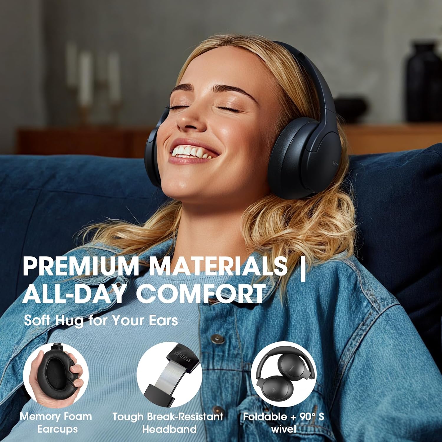 DOQAUS (Dokaasu) Bluetooth 5.3 Wireless Headphones LIFE4