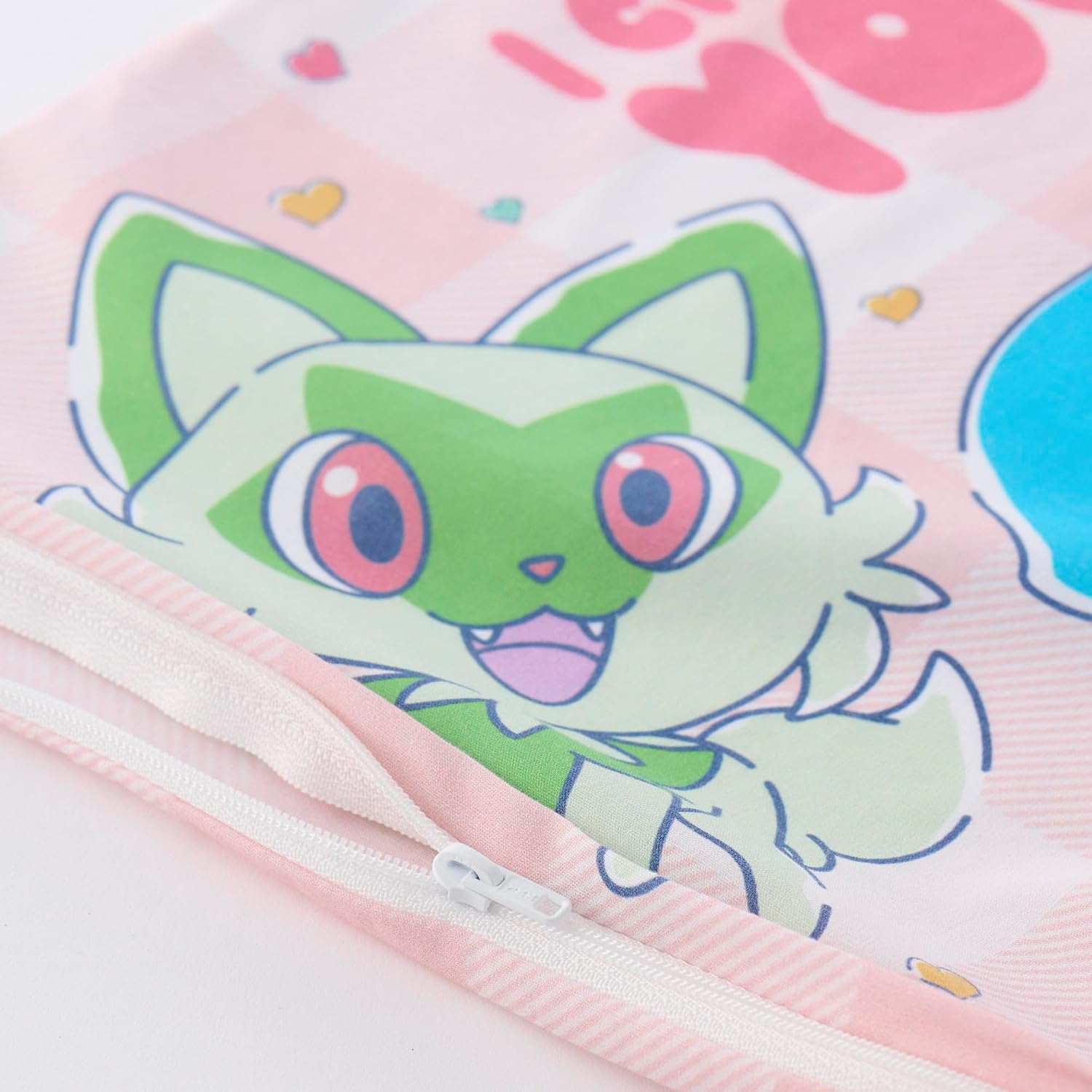 MORiPiLO Kids Pillow, Low Profile, Pokemon Pikachu Heart, Pink, Approximately 11 x 15.4 inches (28 x 39 cm), Skin-friendly 100% Cotton Fabric, Washable, Cover Included, Plush Toy Cushion, Character