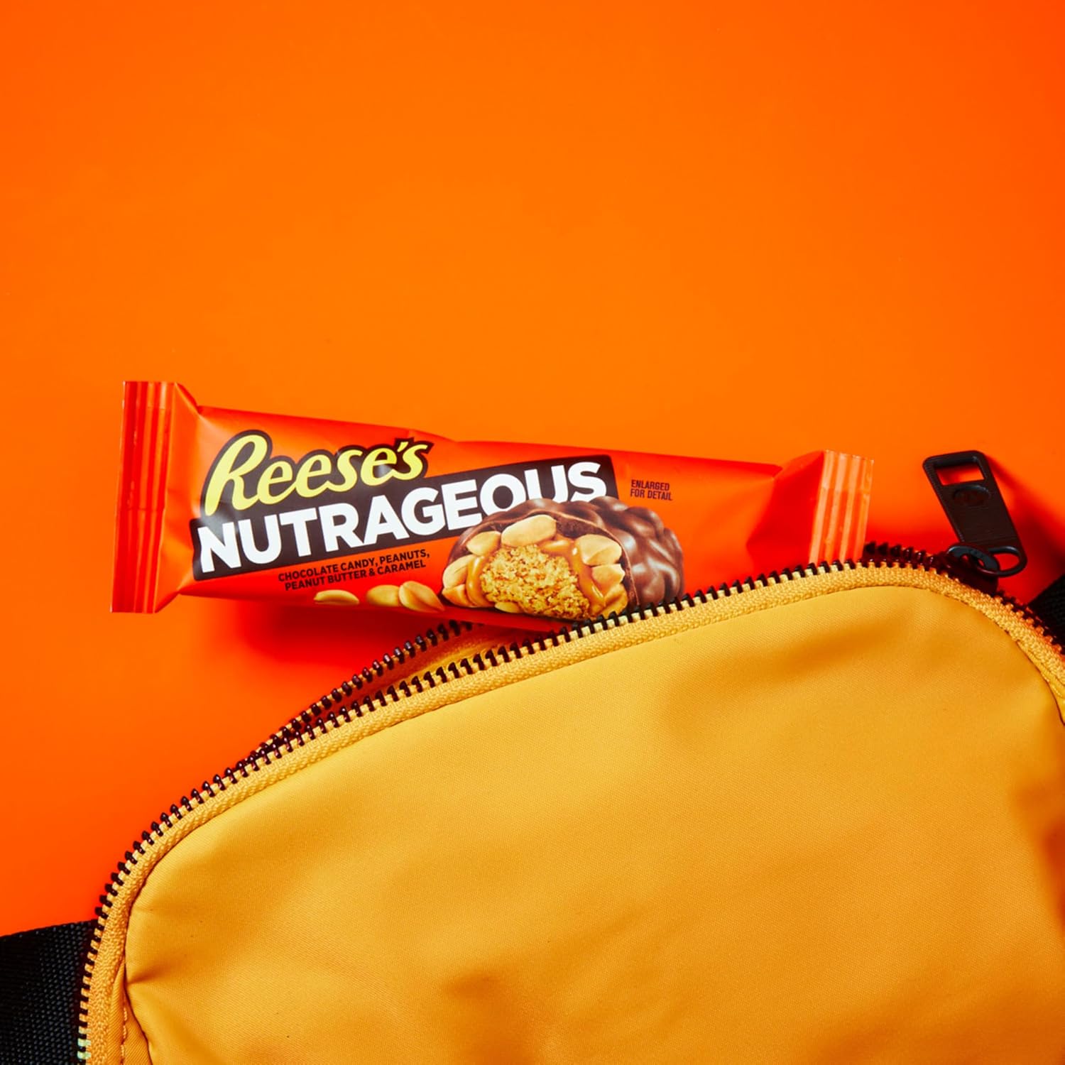 Barritas de caramelo de chocolate, mantequilla de maní, caramelo y maní REESE'S NUTRAGEOUS, 1.66 onzas (paquete de 18)