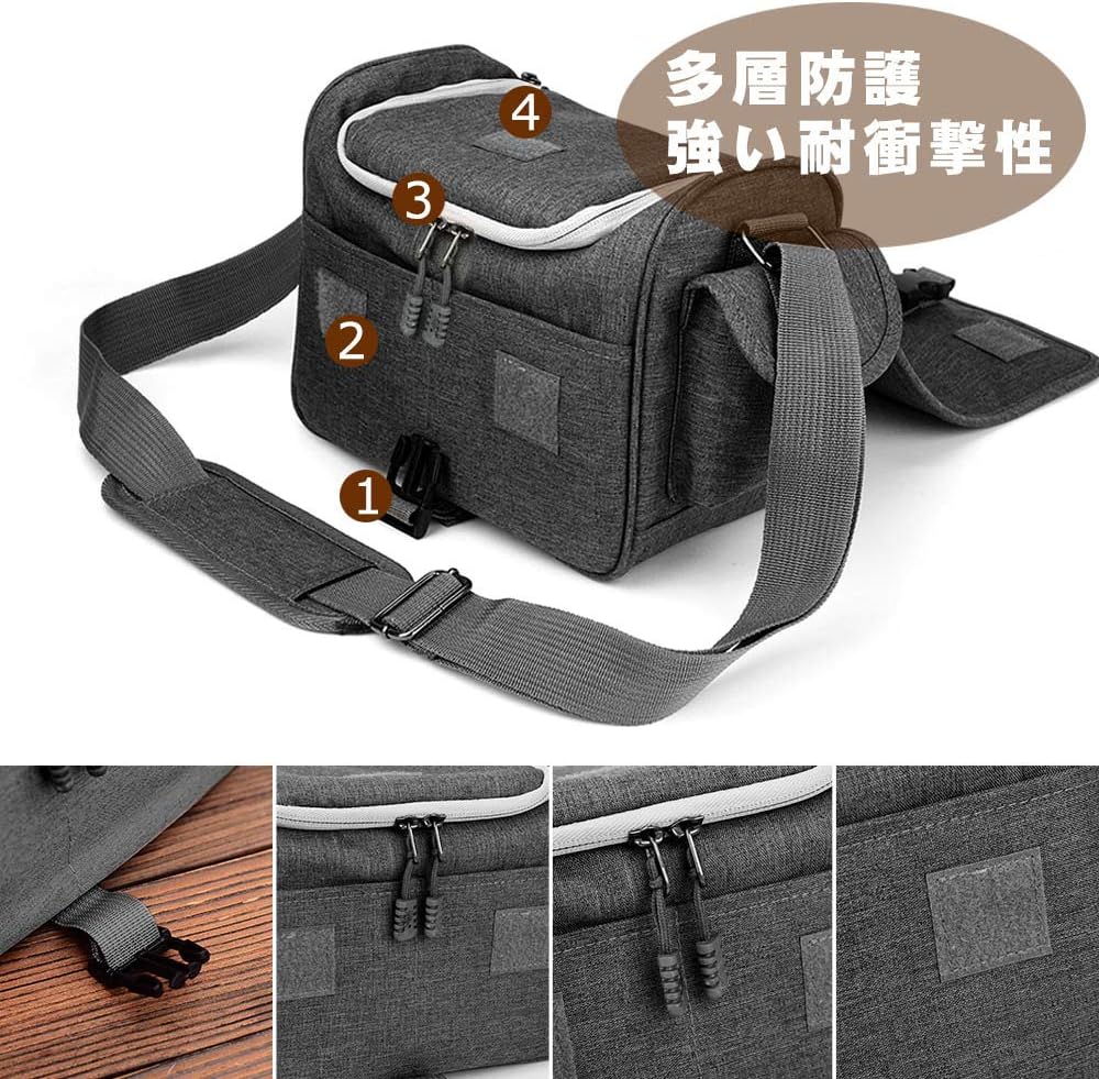 Qomolm Camera Case, SLR Camera Bag, Digital Camera Bag, Shoulder Bag, Waterproof, Water Repellent, For Nikon, Canon, Sony, Samsung, Etc., 2-Way, Multi-functional, Large Capacity, Unisex Camera Jacket,