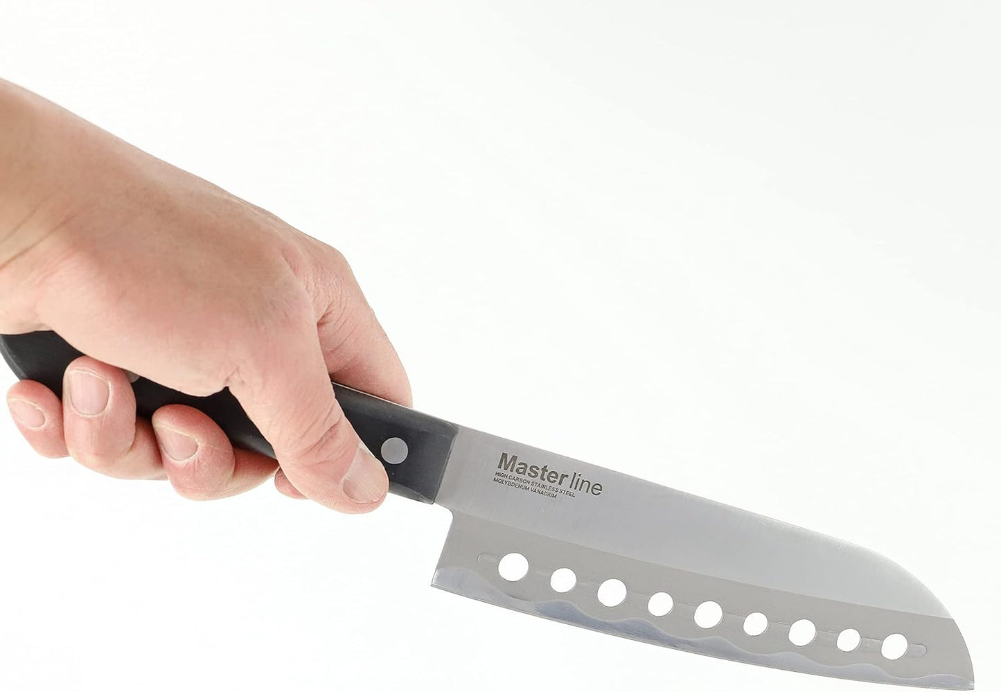 Pearl Metal Master Line Stainless Steel Perforated Santoku Knife F-2133