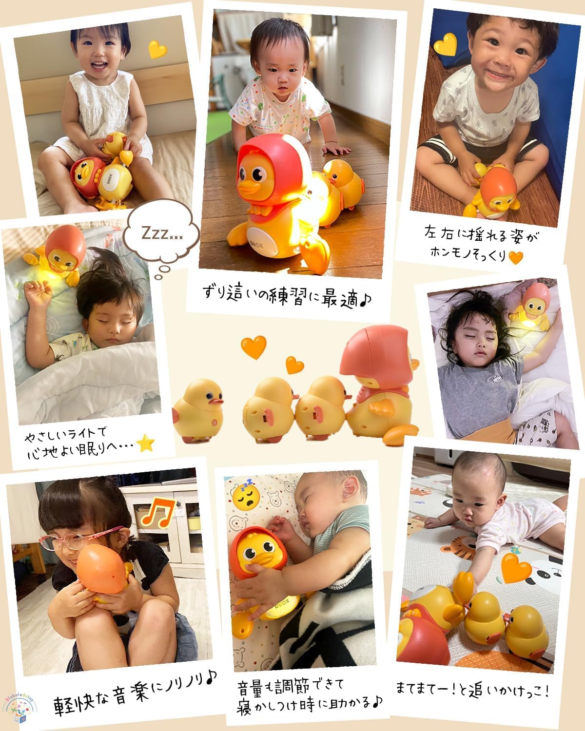 Montessori [Cute Educational! Professionally Recommended] Baby Toy 0 Years Old 1 Year Old Duck Parent and Child Set with Music and Light [Christmas Gift] Baby Shower Gift Birthday Present [Passed Food