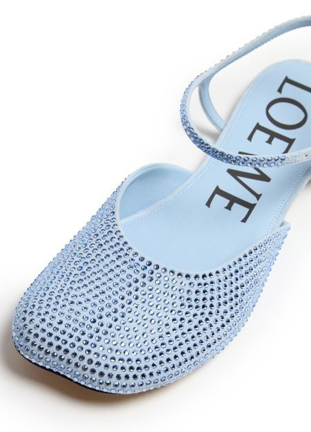 LOEWE Toy ankle strap ballerinas in suede and strass - Image 6