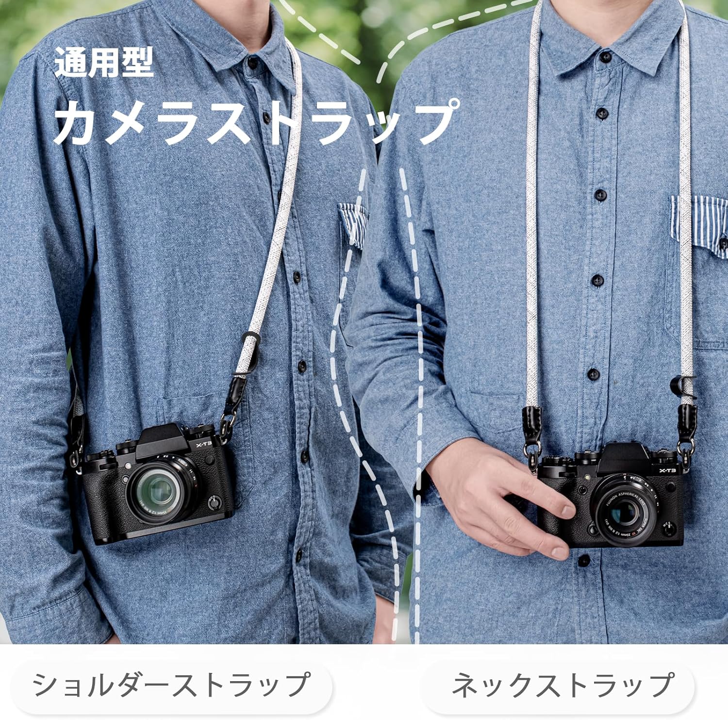 [VOVMOEYA] Camera Strap, Shoulder Strap for Fujifilm X100VI, Sony A6700, Canon EOS R10, Nikon Zf, Camera Rope, Crossbody Shoulder Quick Release Climbing Rope, Nylon with Metal Ring Neck Strap for SLR