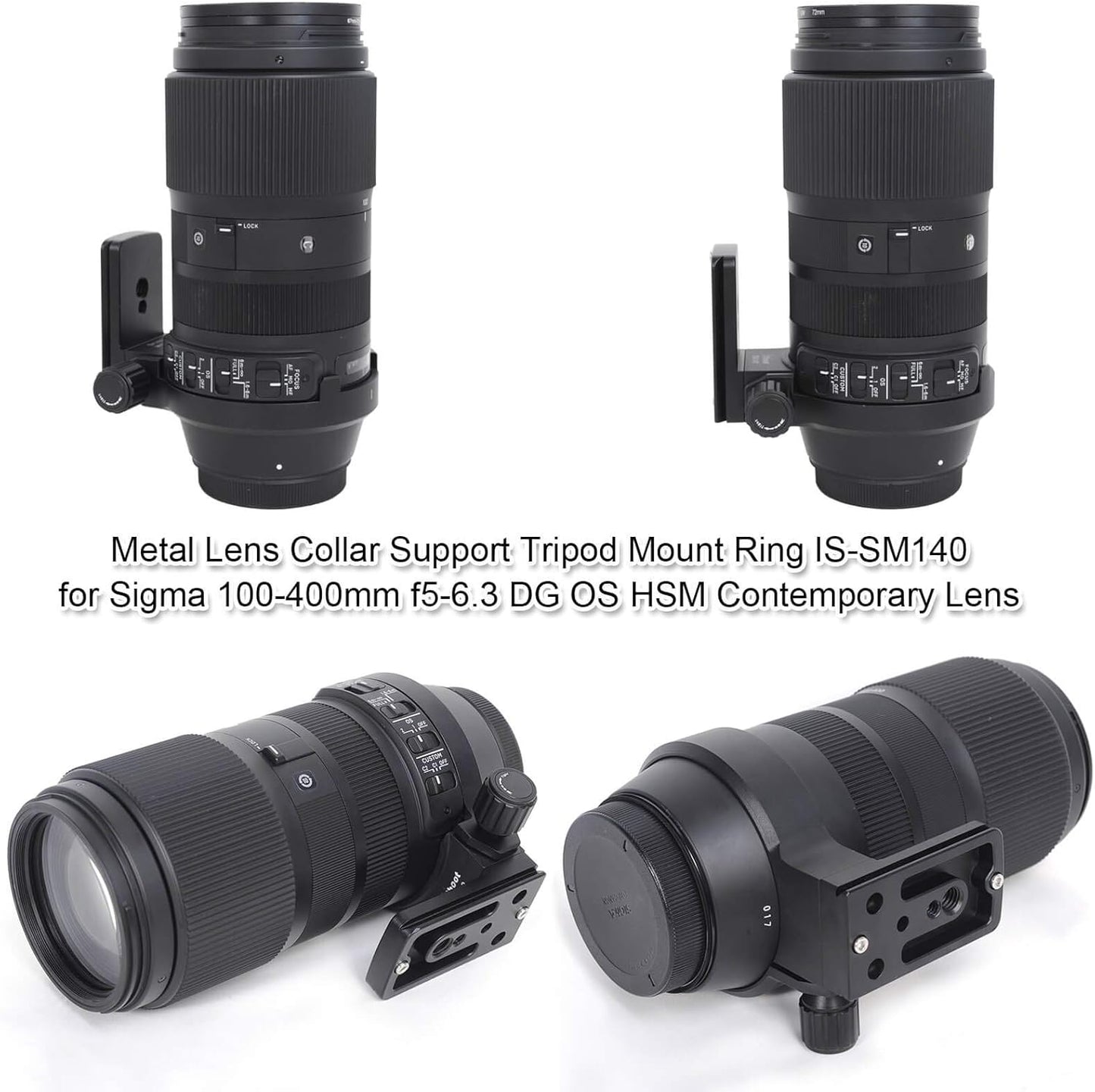 iShoot Ring Tripod Mount Ring, Specifically Designed for Sigma Sigma 100-400mm F5-6.3 DG OS HSM Contemporary Lens of Canon Mount, Bottom Quick Release Plate, Fits ARCA-SWISS Type Head / Ball Head