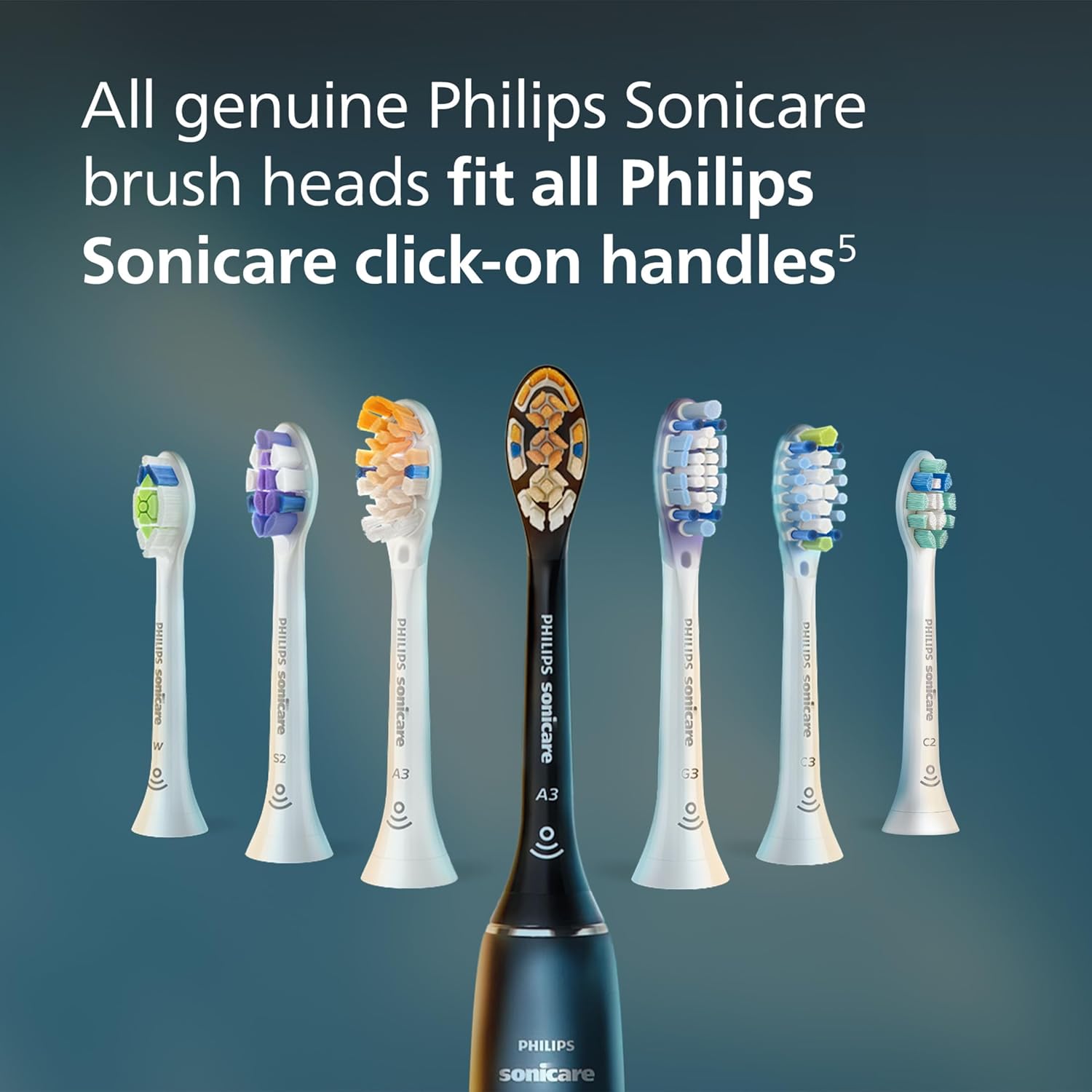 Philips Sonicare C2 Plaque Control - Cabezales de repuesto genuinos para cepillo de dientes eléctrico, Blanco, paquete de 3, HX9023/65