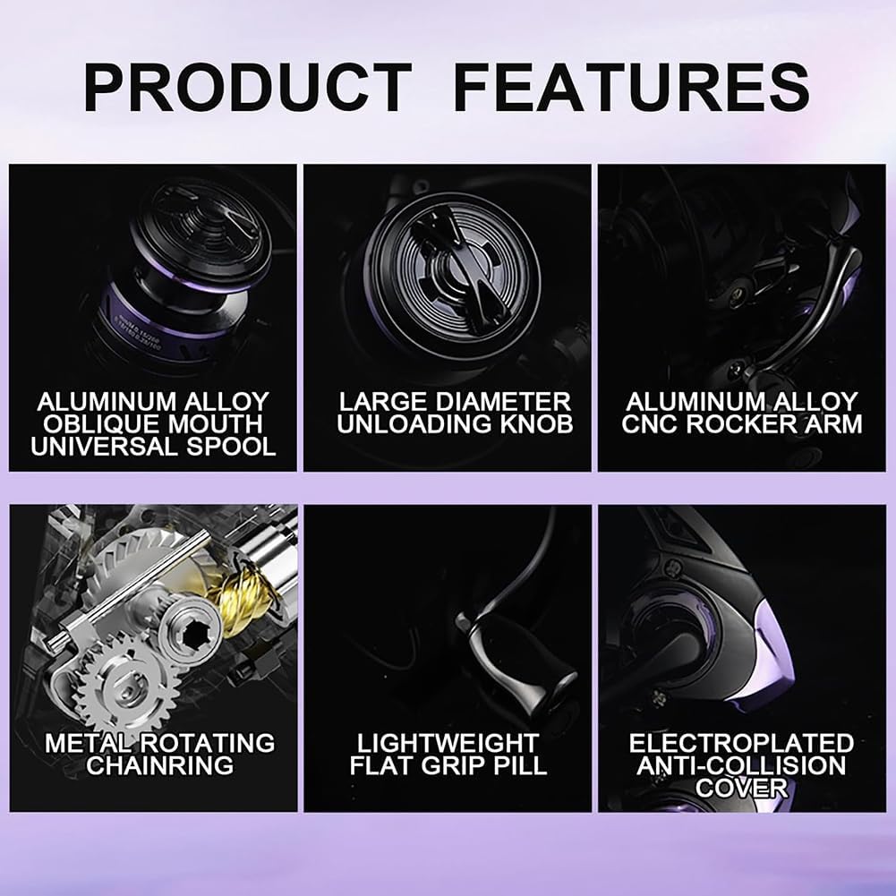 Ultra Light Spinning Reel 5.2:1 Gear Ratio Freshwater Saltwater Surf Fishing Reel Max Drag 11 lbs, Ice Fish Reel PW500