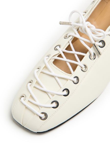 GANNI Eyelets lace up ballerinas - Image 6
