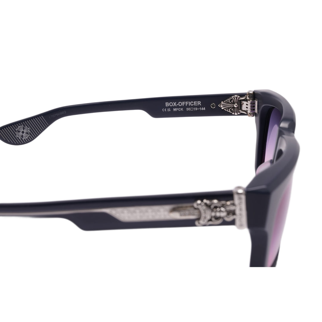 CHROME HEARTS 'MATTE NAVY' DIAMOND BOX OFFICER MPCK SUNGLASSES