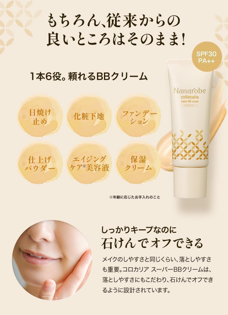 Corocaria Super BB Cream R SPF30PA++, 0.9 oz (25 g), Approx. 2-3 Months Work, Swallow's Nest Corocaria Serum, Cream, Sunscreen, Makeup Base, Funde, Finishing Powder