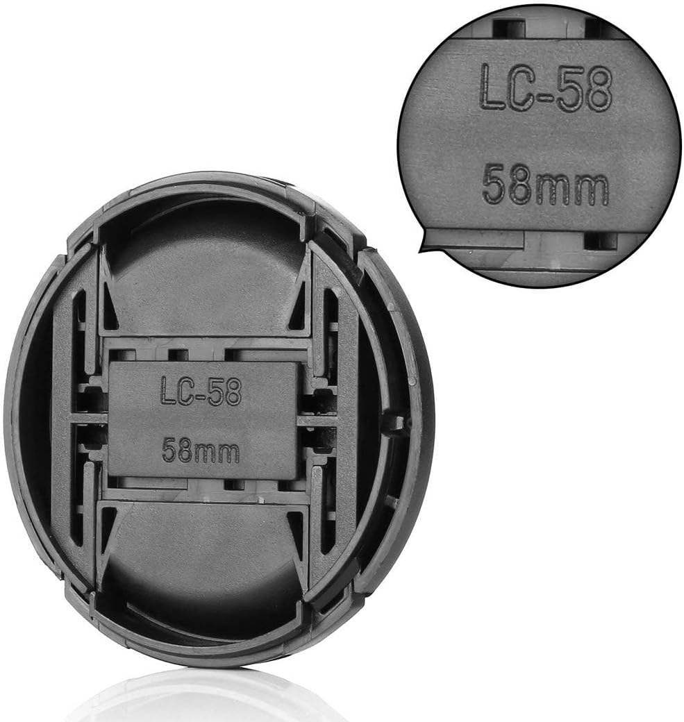 2.3 inches (58 mm) Lens Cap, Set of 3, Inner Type One-Touch Lens Cap, 2.3 inches (58 mm), Includes Drop Prevention Hook, Lens Protect Cap (2.3 inches (58 mm)