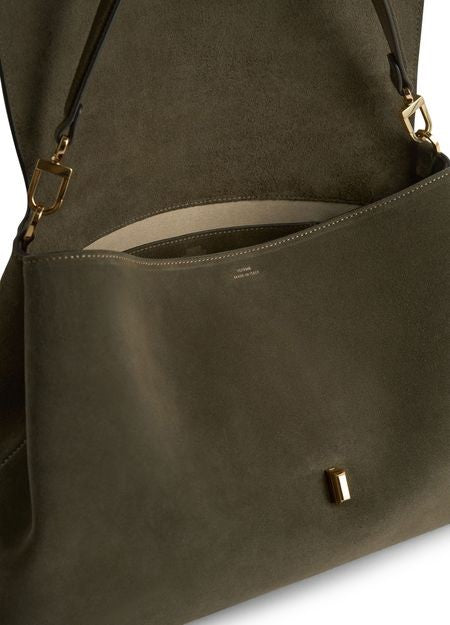 TOTEME T-Lock suede satchel - Image 6