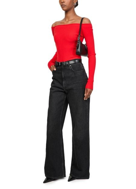 COURREGES Off shoulder rib knit top - Image 6